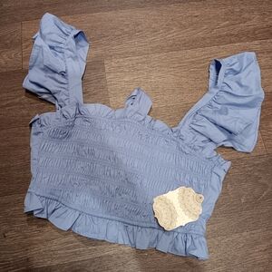 Altar'd State Blue Ruffled Women's Top Size S New